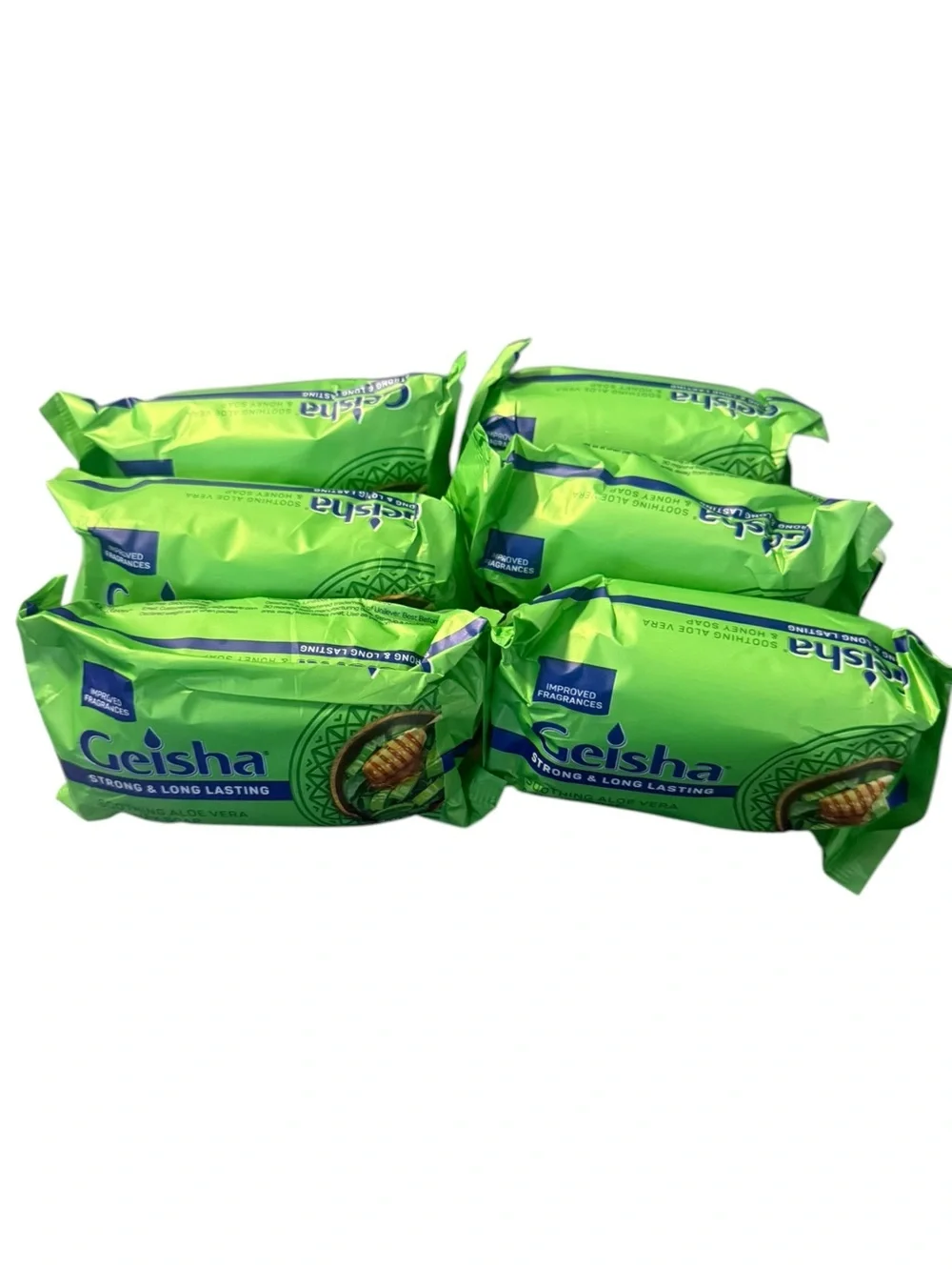 Geisha Aloe Vera & Honey Soap Bar - Green Packaging- (6pcs)